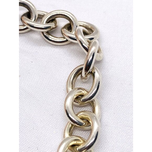 Tiffany & Co Sterling Silver 925 Rolo Bracelet 10x11mm Roind Tag - Picture 3 of 9